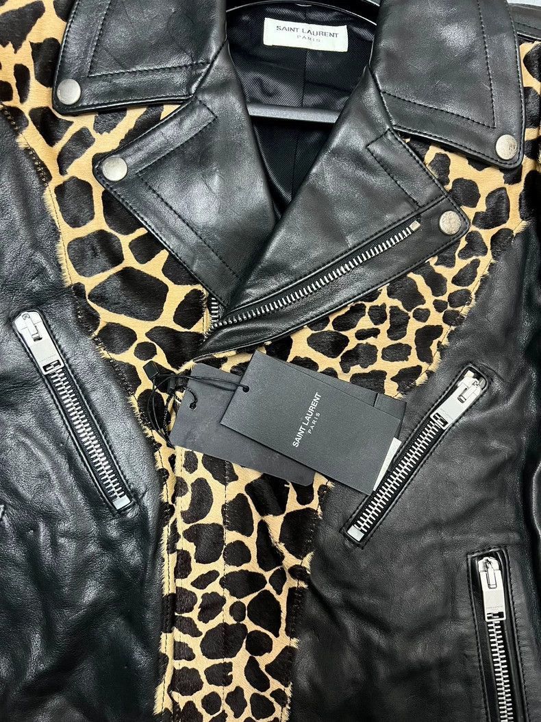 Saint Laurent Paris Saint Laurent Leopard Print Leather Jacket-2507 Size US L / EU 52-54 / 3 - 4 Thumbnail