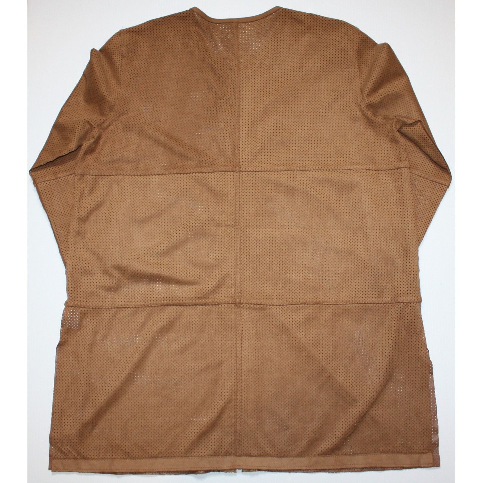 Other Luii Light Brown Tan Color Faux Suede Coat Perforated Jacket Size XL / US 12-14 / IT 48-50 - 6 Thumbnail