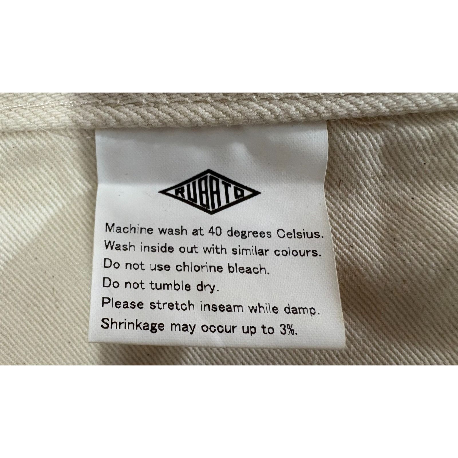 Rubato Rubato Undyed Selvedge Denim Jeans size 33 color Cream Natur Size US 33 - 3 Thumbnail