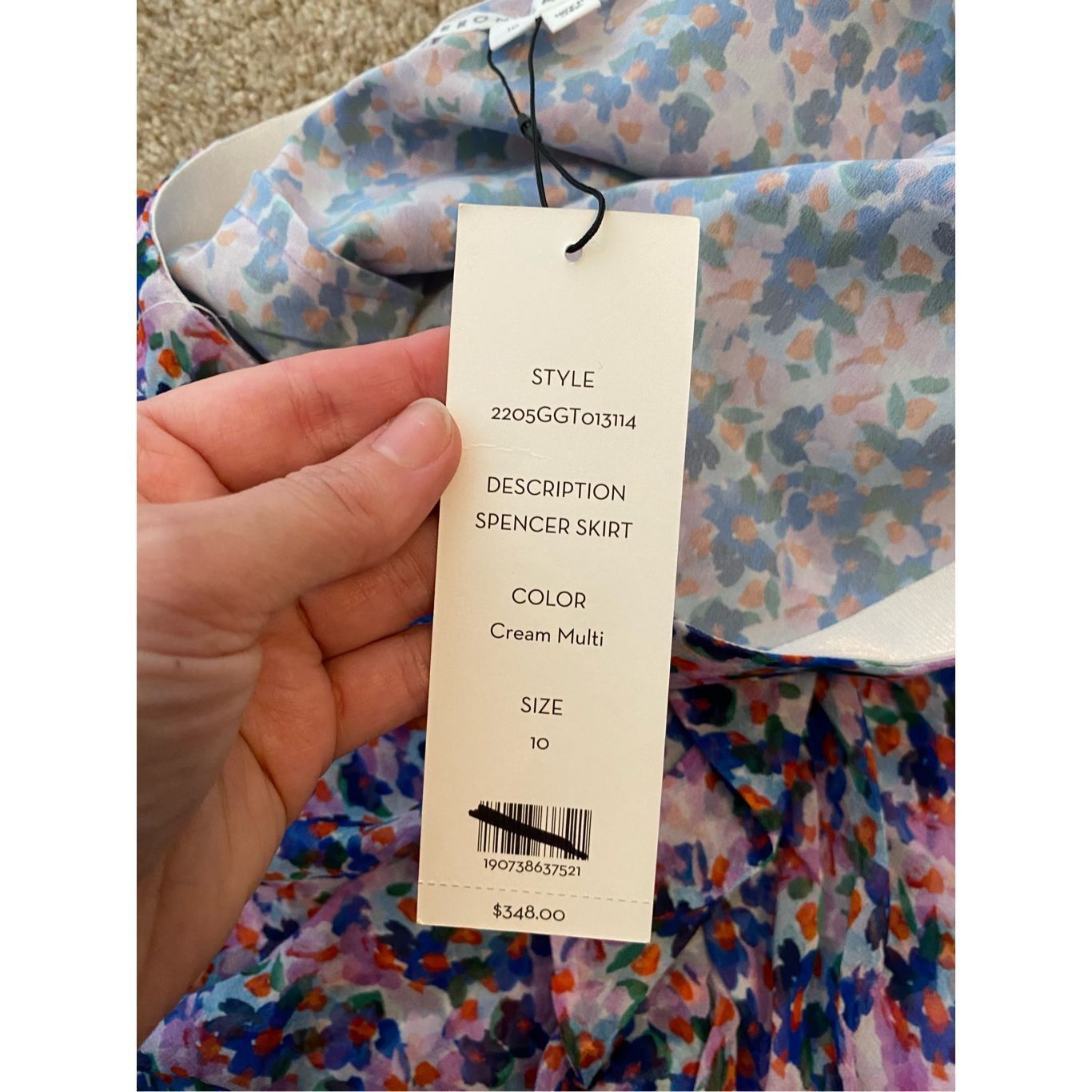 Veronica Beard Veronica Beard NWT Spencer Ruffle Skirt, Silk Cream Multicol Size 32" / US 10 / IT 46 - 7 Thumbnail