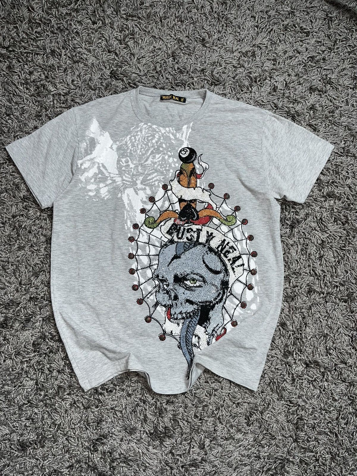 Vintage RUSTY NEAL Y2K STYLE ROCK PUNK EMO ED HARDY STYLE TEE Size US L / EU 52-54 / 3 - 1 Thumbnail