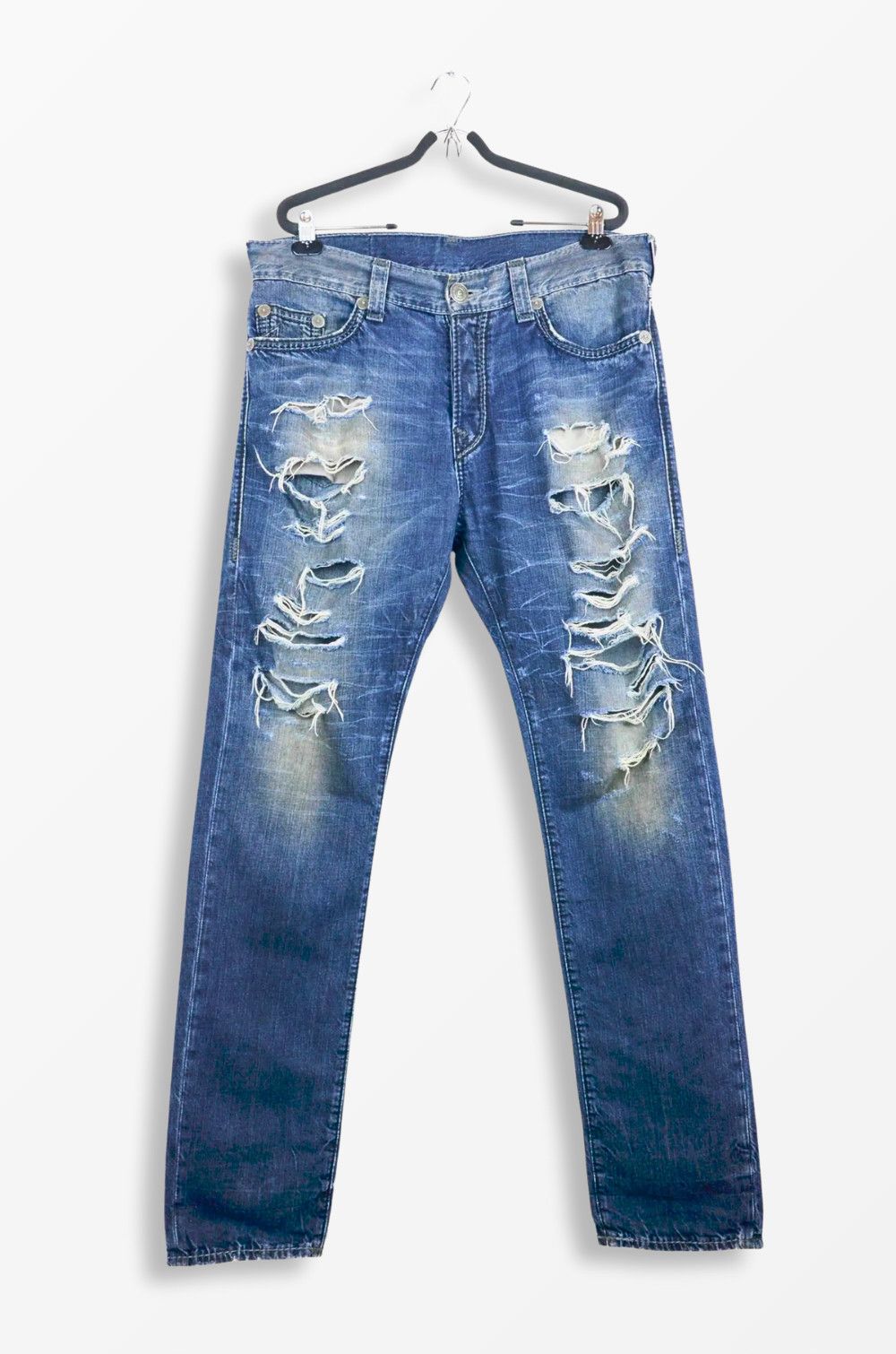 True Religion True Religion Dean Relaxed Slashed Big QT Jeans - Size 33 Size US 33 - 1 Thumbnail