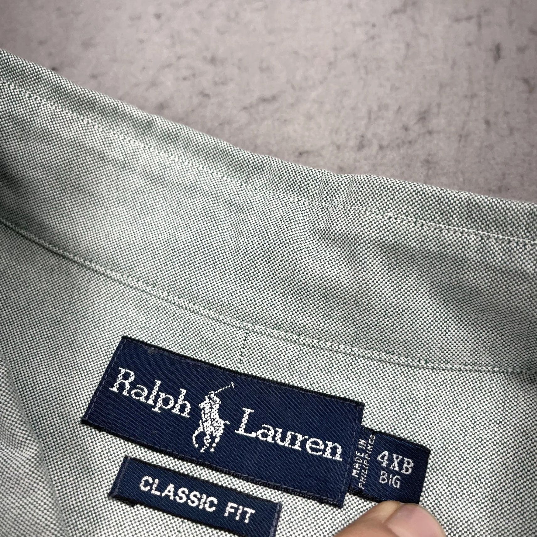 Ralph Lauren Ralph Lauren Shirt Big 4X Mens Green Long Sleeve Button-Down Cotton Oxford Size US XXL / EU 58 / 5 - 6 Thumbnail