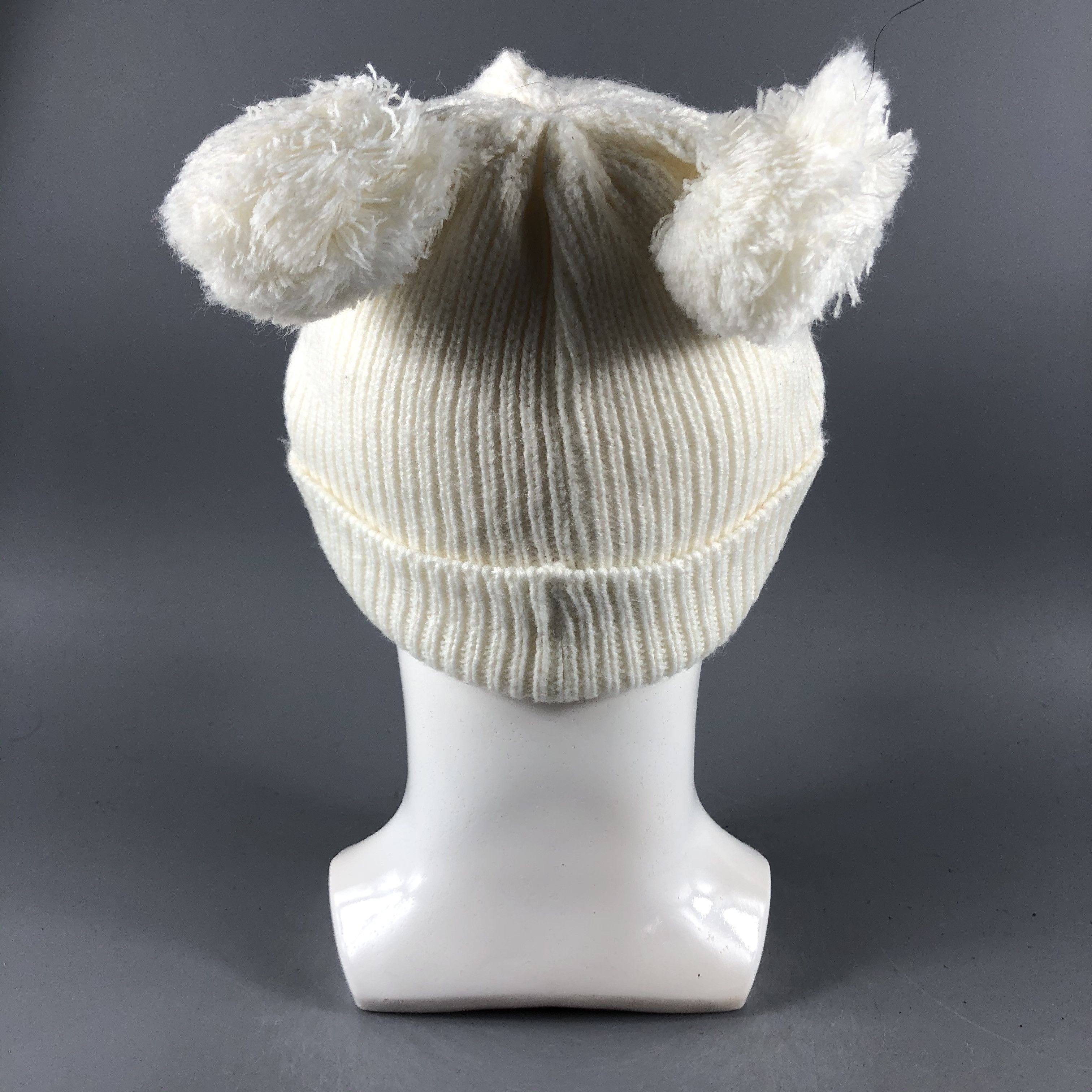 Japanese Brand × Vintage Womens Petit Main Double PomPom Beanie Snow Hat Cap -D765 Size ONE SIZE - 3 Thumbnail