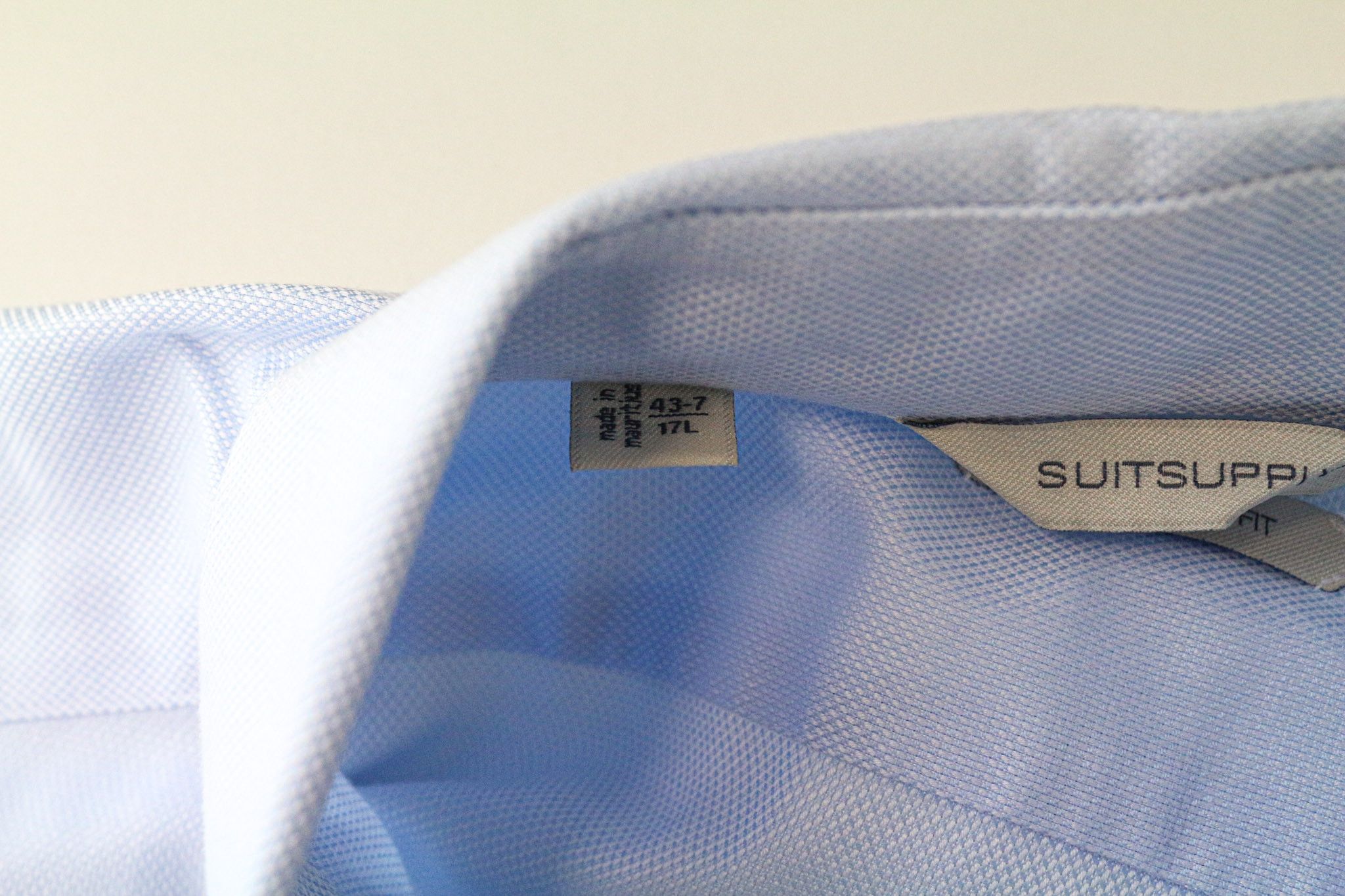 Suitsupply 43-7/17L Slim Blue Cotton Long Sleeve Shirt 79236 Size 42R - 5 Thumbnail