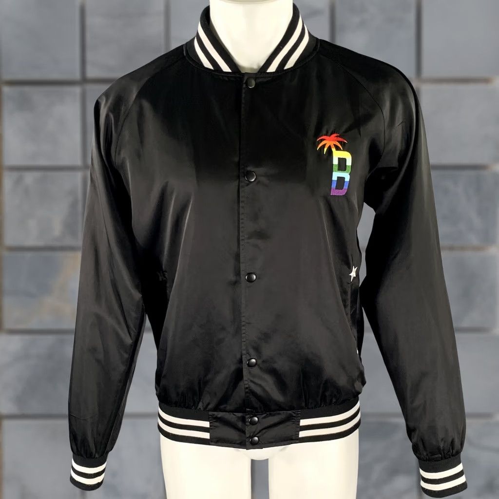 Vintage BARNEYS NEW YORK Size L Black Embroidery Polyester Bomber Jacket Mens Size US L / EU 52-54 / 3 - 1 Thumbnail