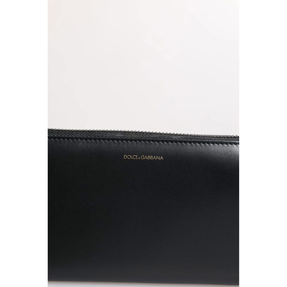 Dolce & Gabbana Dolce & Gabbana Black Blue Exotic Leather Embossed Continent Size ONE SIZE - 3 Thumbnail