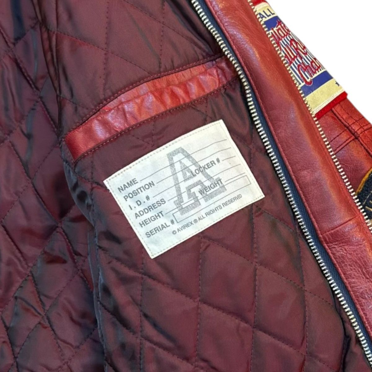 Avirex 90s Avirex Leather Varsity Bomber Jacket Mens XL Red Vintage Size US XL / EU 56 / 4 - 13 Thumbnail