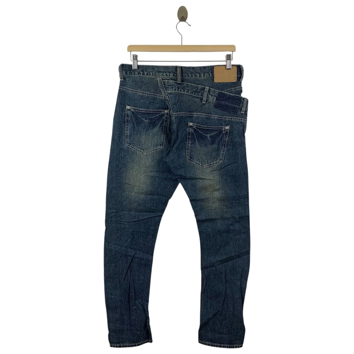 Designer × Japanese Brand AND IT Half double waist blue jeans Size 32" / US 10 / IT 46 - 4 Thumbnail