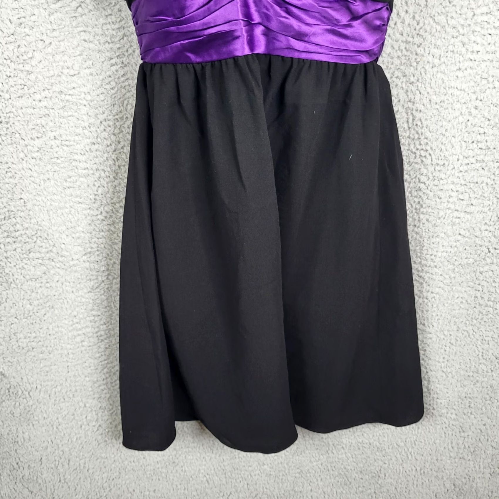 Betsey Johnson Betsey Johnson Women's Dress Halter Neck A-Line Sleeveless Purple Black Size 6 - Polyester, Solid, Casual, Vintage No (Adult Women) Size M / US 6-8 / IT 42-44 - 3 Thumbnail