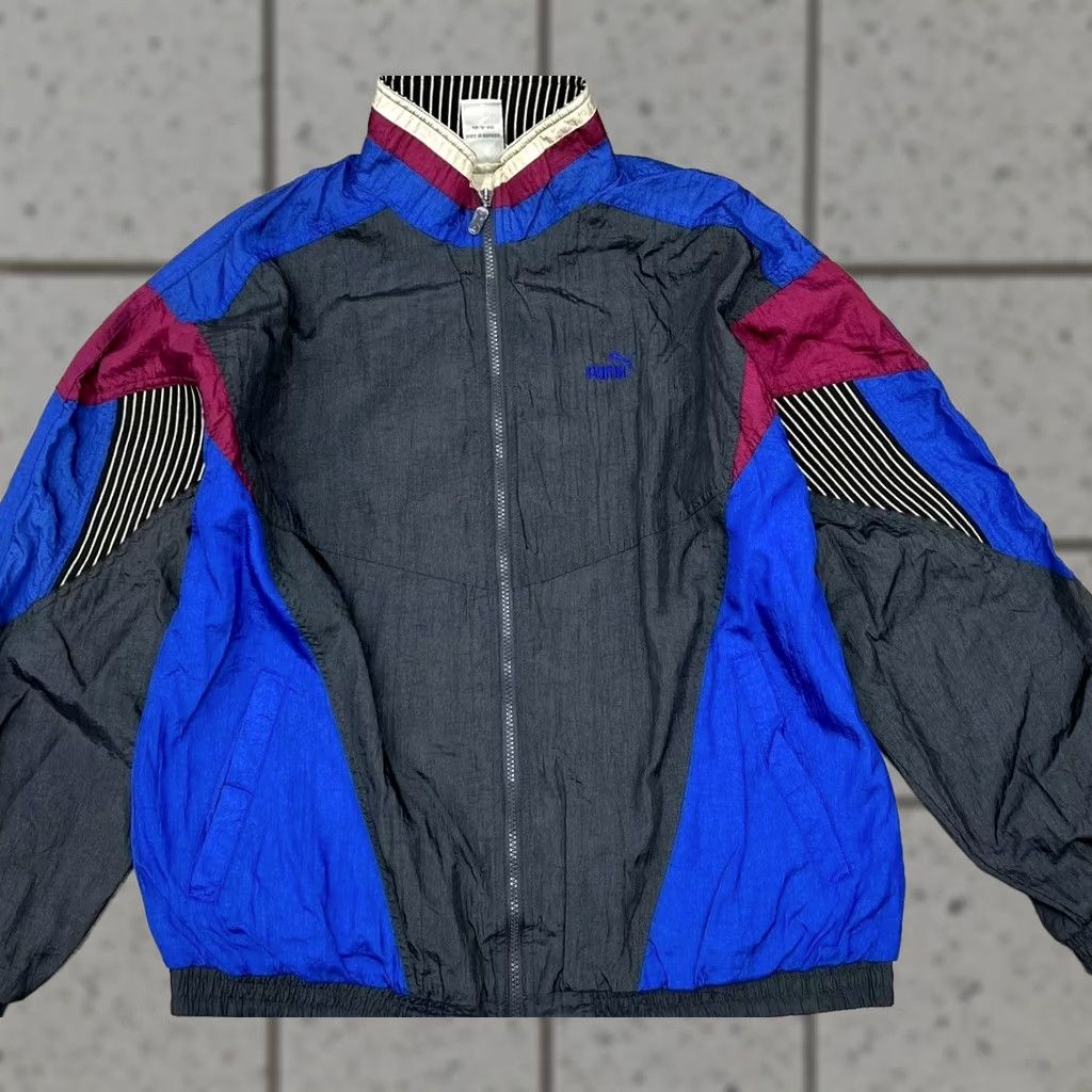 Puma VINTAGE PUMA Jacket Mens XL Shiny Nylon Zip-Up Retro Sportswear Track Jacket Size US XL / EU 56 / 4 - 1 Thumbnail