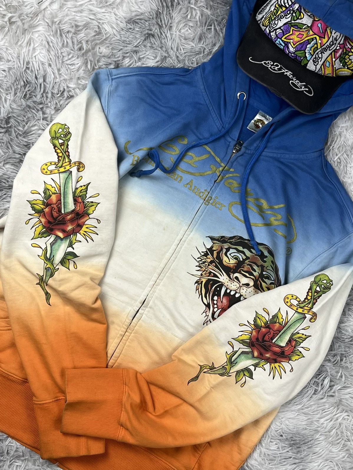 Ed Hardy Vintage Y2K Ed Hardy Print Zip Hoodie Size US M / EU 48-50 / 2 - 4 Thumbnail