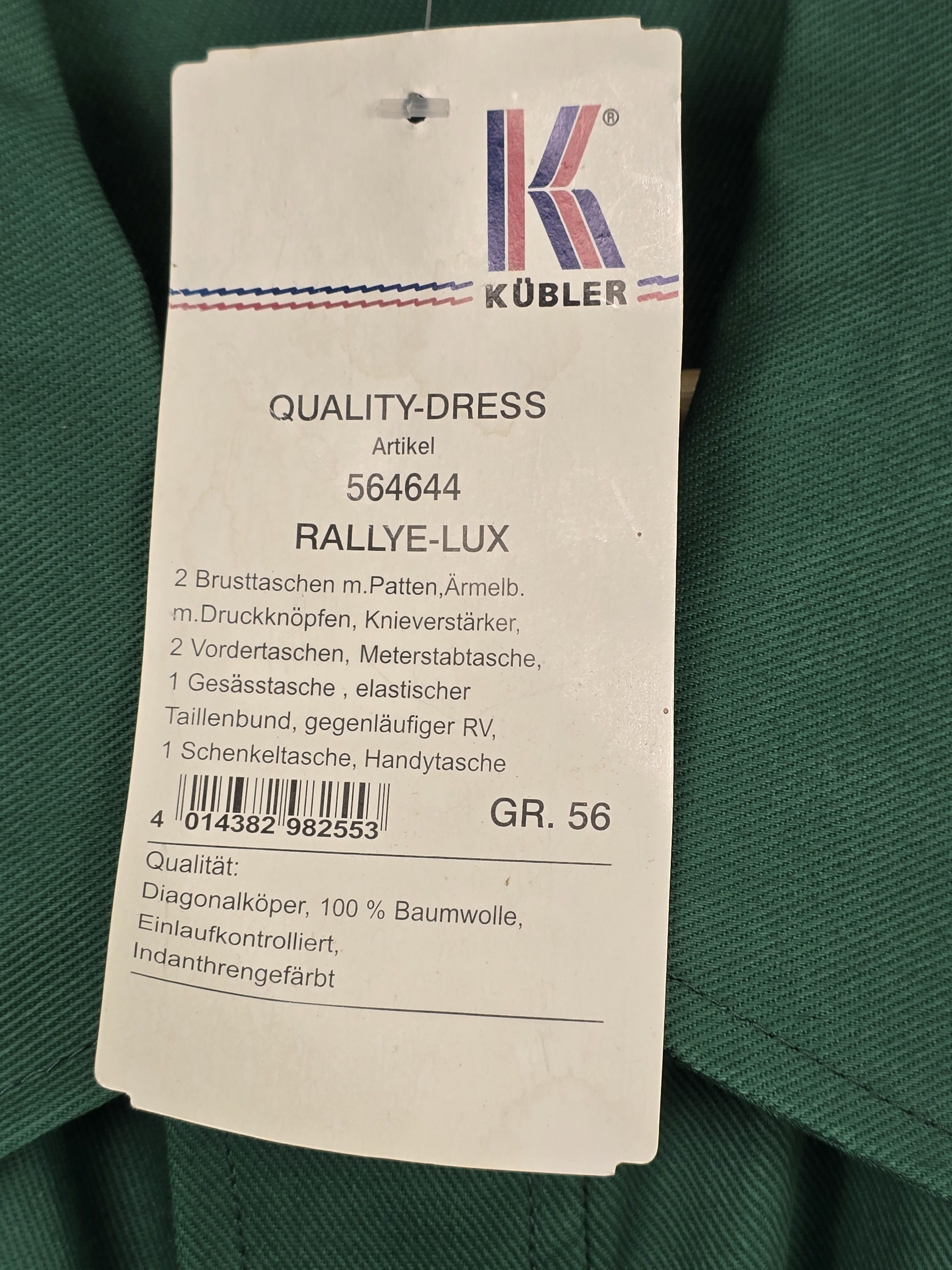Other Vintage Kübler Heavy Cotton Utility Coverall Size US 40 / EU 56 - 2 Thumbnail