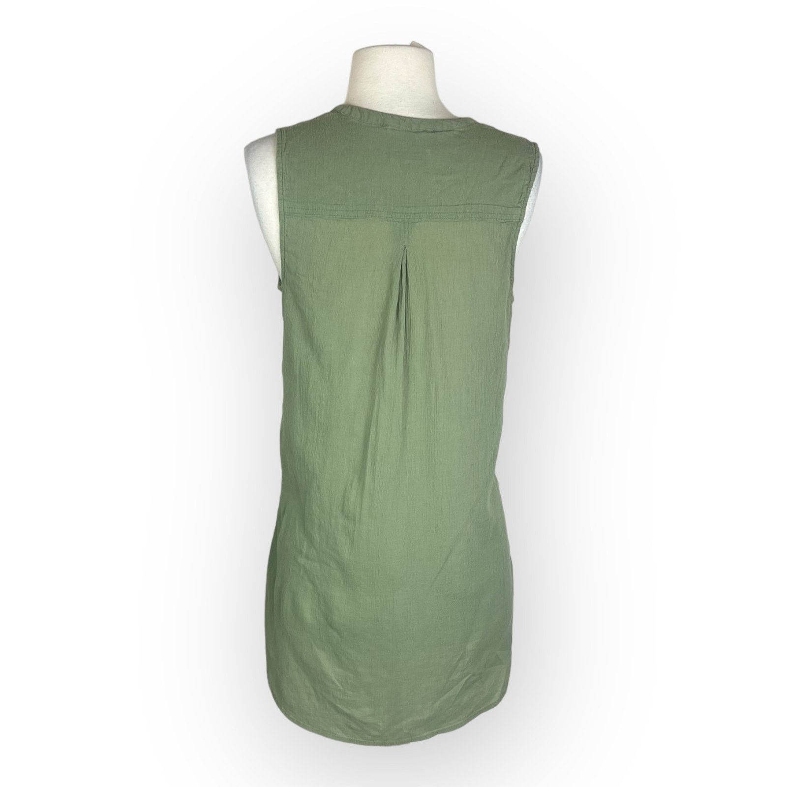 Merona Merona Army Green Sleeveless Cotton Shirt - Button Down Size S / US 4 / IT 40 - 3 Thumbnail