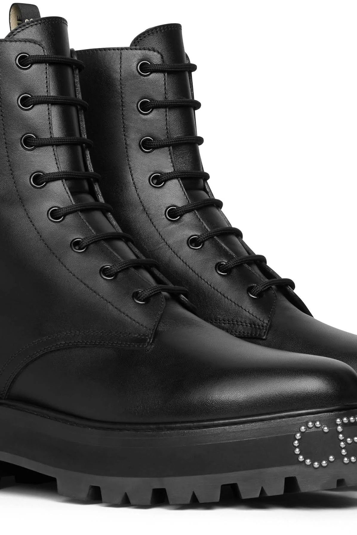 Celine o1bcso1str0824 Lace-Up Boot Studded Outsole Bulky Shiny Bull Size US 4 / IT 34 - 5 Thumbnail
