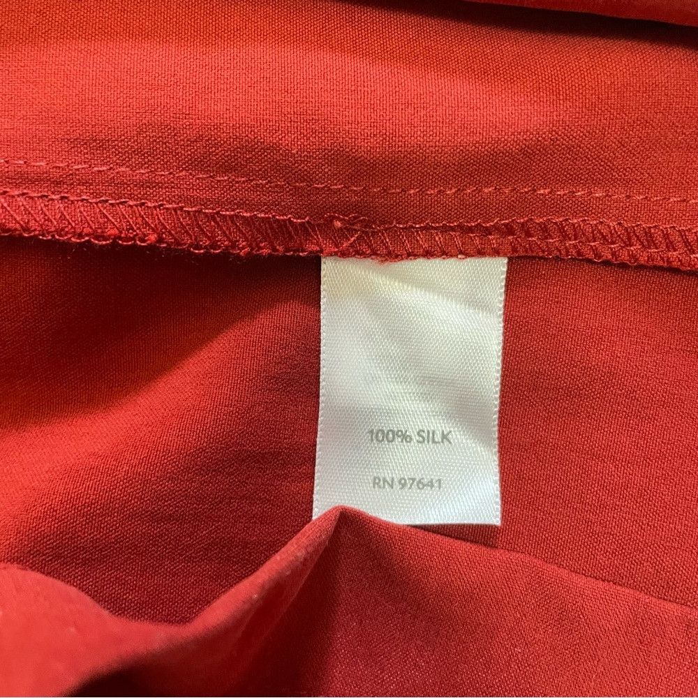 J. Jill NWT New J.Jill Silk Red Long Sleeve Shirt Dress Size L Size L / US 10 / IT 46 - 8 Thumbnail