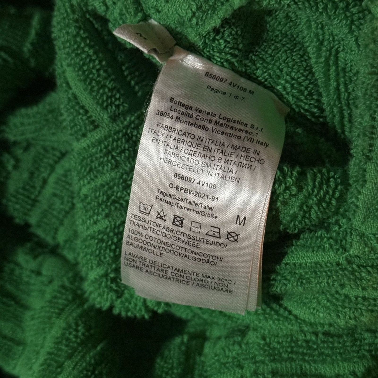 Bottega Veneta $750 Grass Green Intreccio Pattern Cotton Bathrobe Size ONE SIZE - 13 Thumbnail