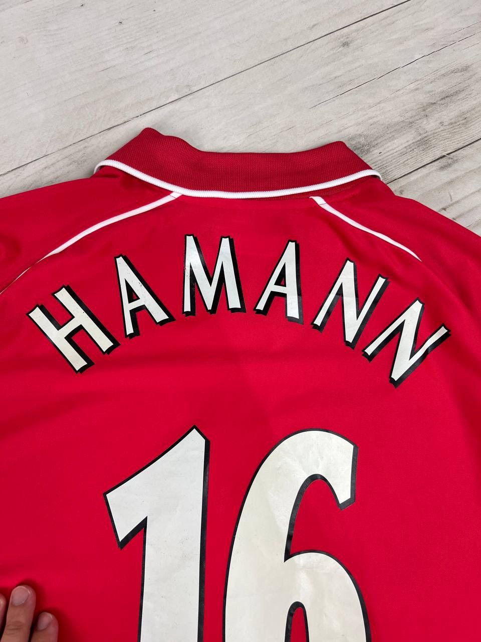 Reebok Vintage Liverpool 2000 2002 Hamann #16 Home Shirt Jersey Size US L / EU 52-54 / 3 - 14 Thumbnail