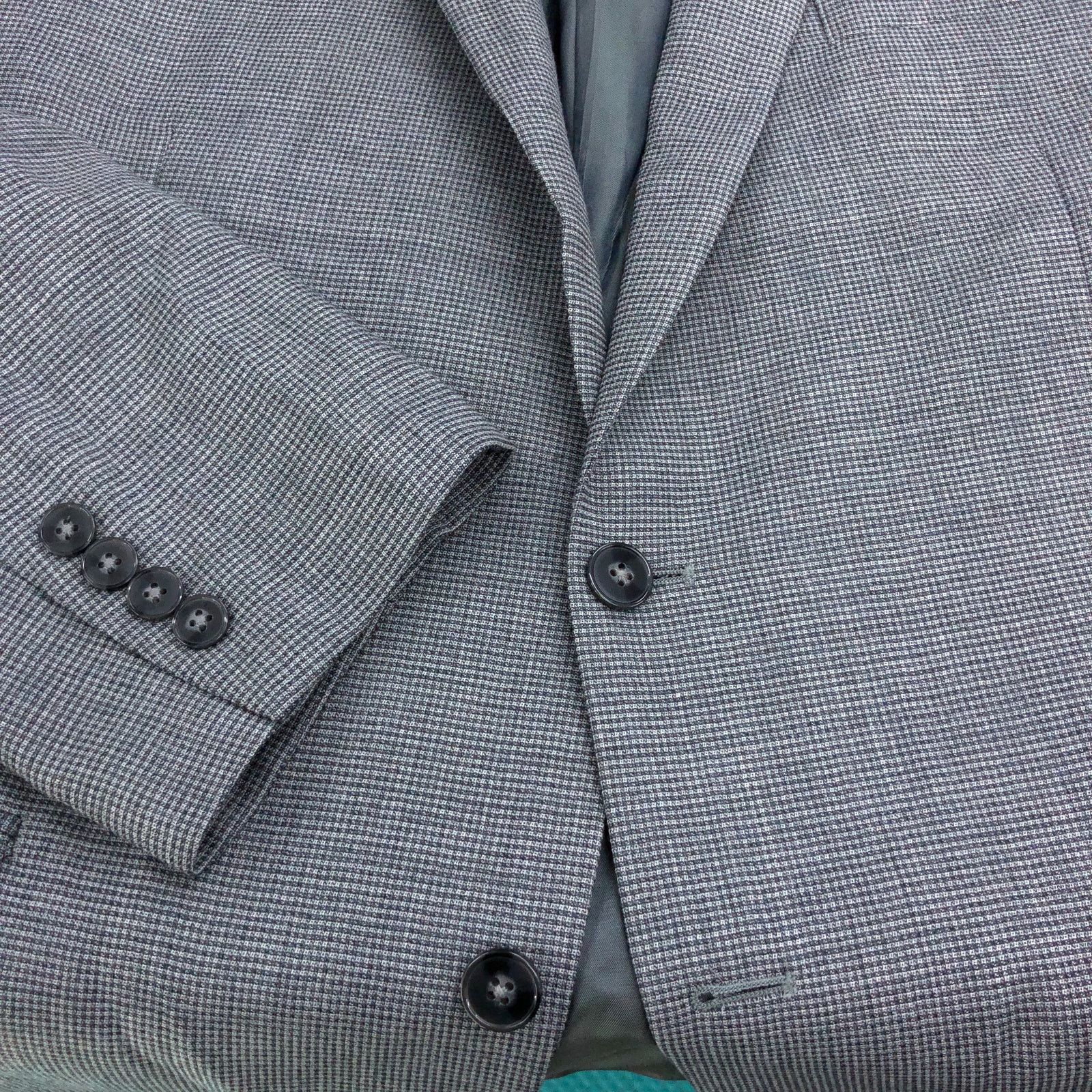 Calvin Klein Calvin Klein Size 48L Sport Coat Blazer Jacket Micro Check Size 48L - 18 Thumbnail