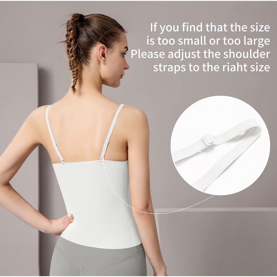 The Unbranded Brand Fit Camisole with Built in Bra - Spaghetti Straps Camis Tank Size L / US 10 / IT 46 - 2 Thumbnail