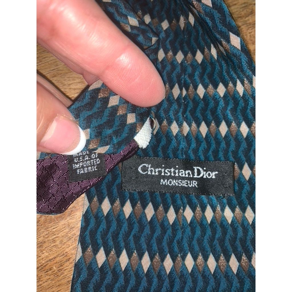 Christian Dior Monsieur Christian Dior Monsieur Men's Geometric Silk Tie Multicolor Size ONE SIZE - 2 Thumbnail