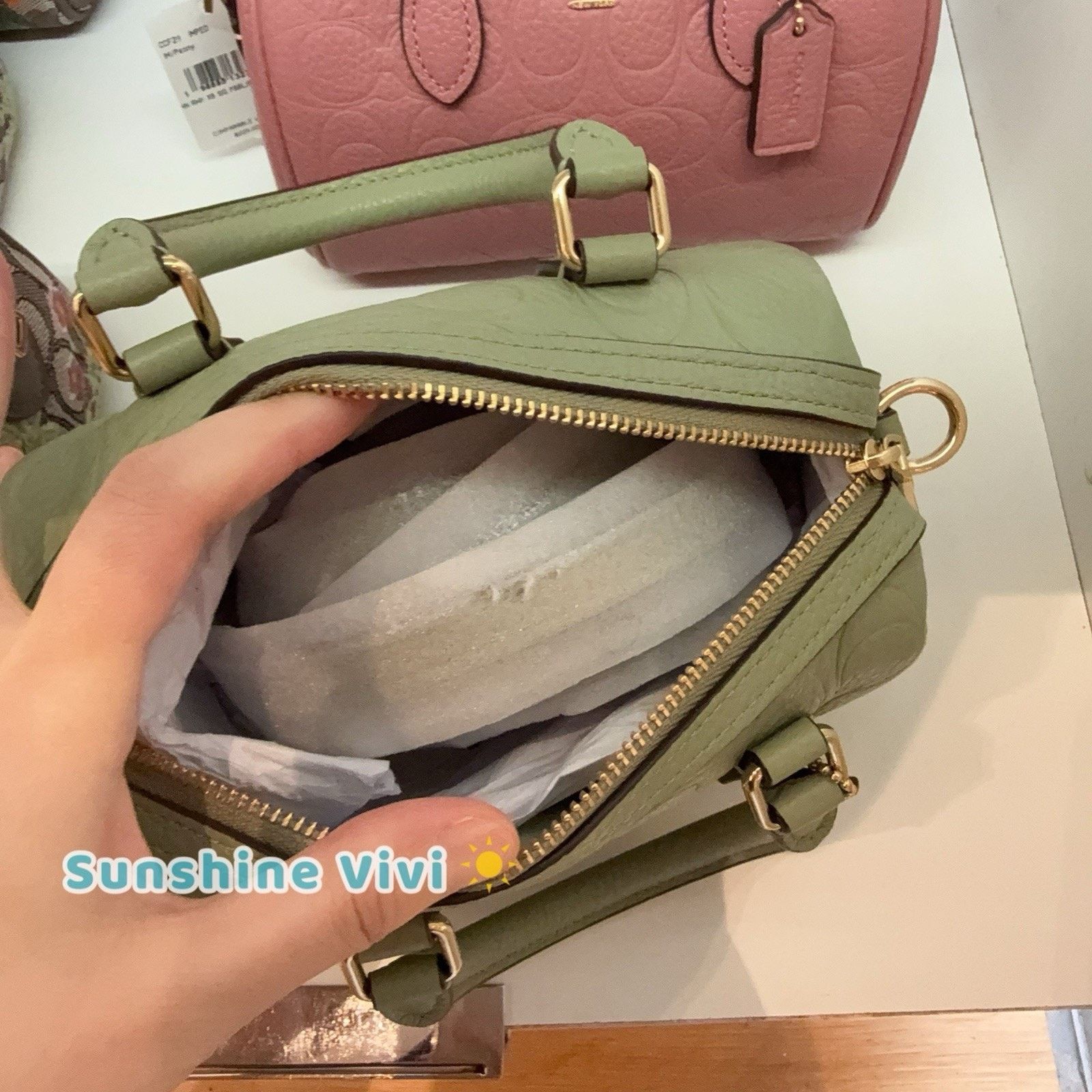 Coach NWT Coach Mini Rowan Crossbody Bag CEW07 leather Pistachio Size ONE SIZE - 4 Thumbnail
