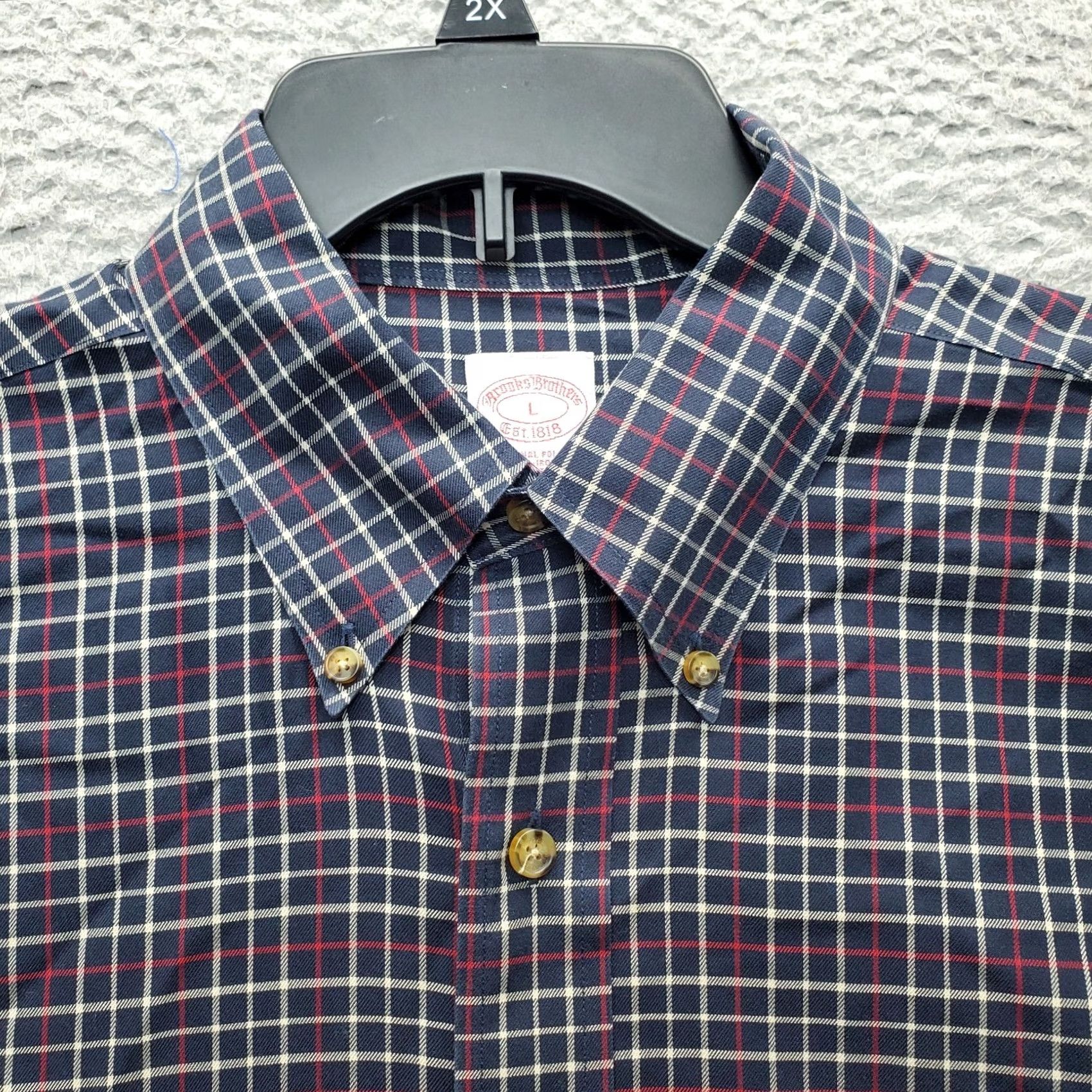 Brooks Brothers Brooks Brothers Dress Shirt Mens L Multi Plaid Long Sleeve Non-Iron Button Down Size 42R - 5 Thumbnail
