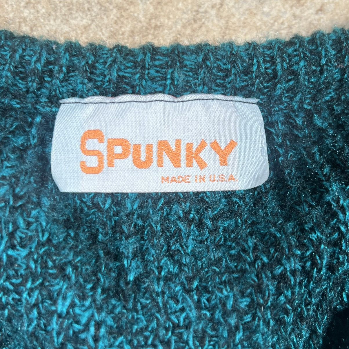 Vintage Womens Vintage 90s Spunky V Neck Knit Sweater Made In USA Size M / US 6-8 / IT 42-44 - 3 Thumbnail