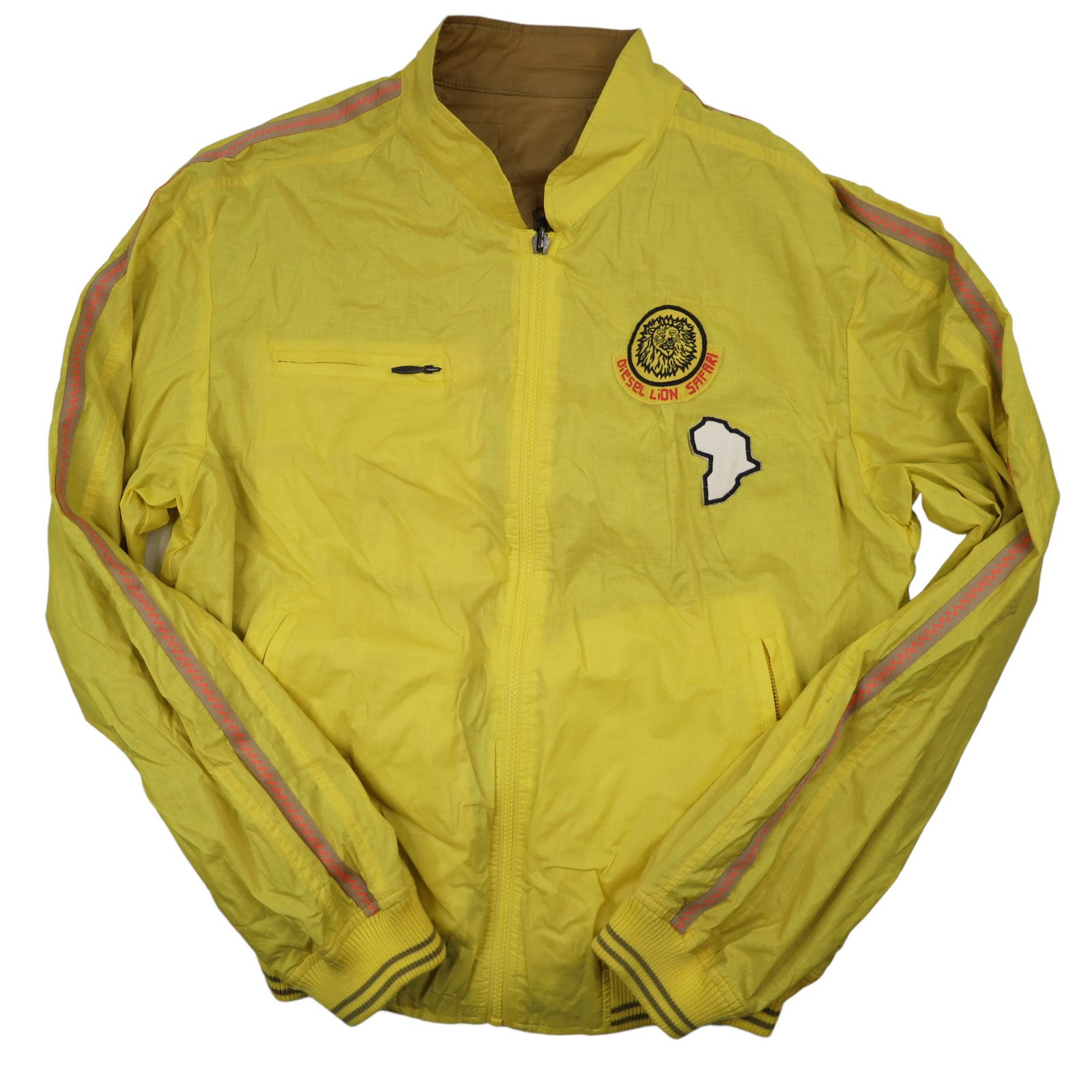 image of Y2K Diesel Lion Safari Reversible Jacket in Yellow, Men's (Size XL)