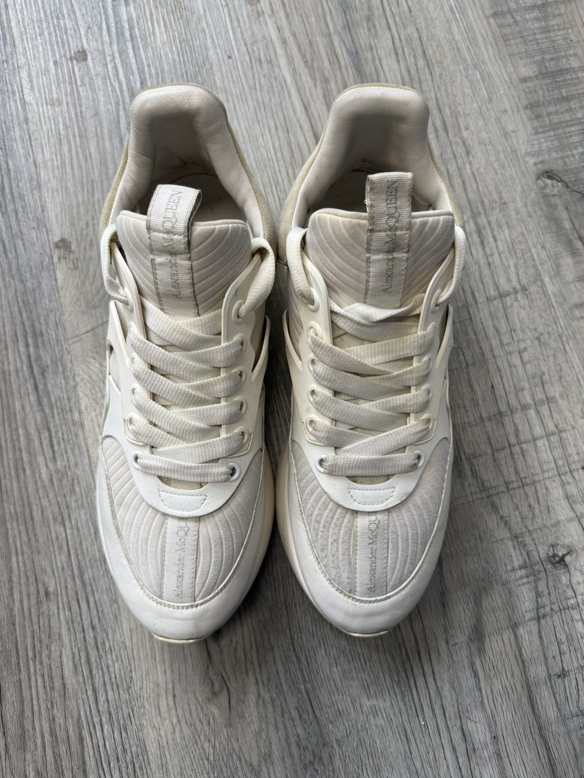 Alexander McQueen Alexander Mcqueen - Oversized Runner Sneakers (White) Size US 11 / EU 44 - 2 Thumbnail