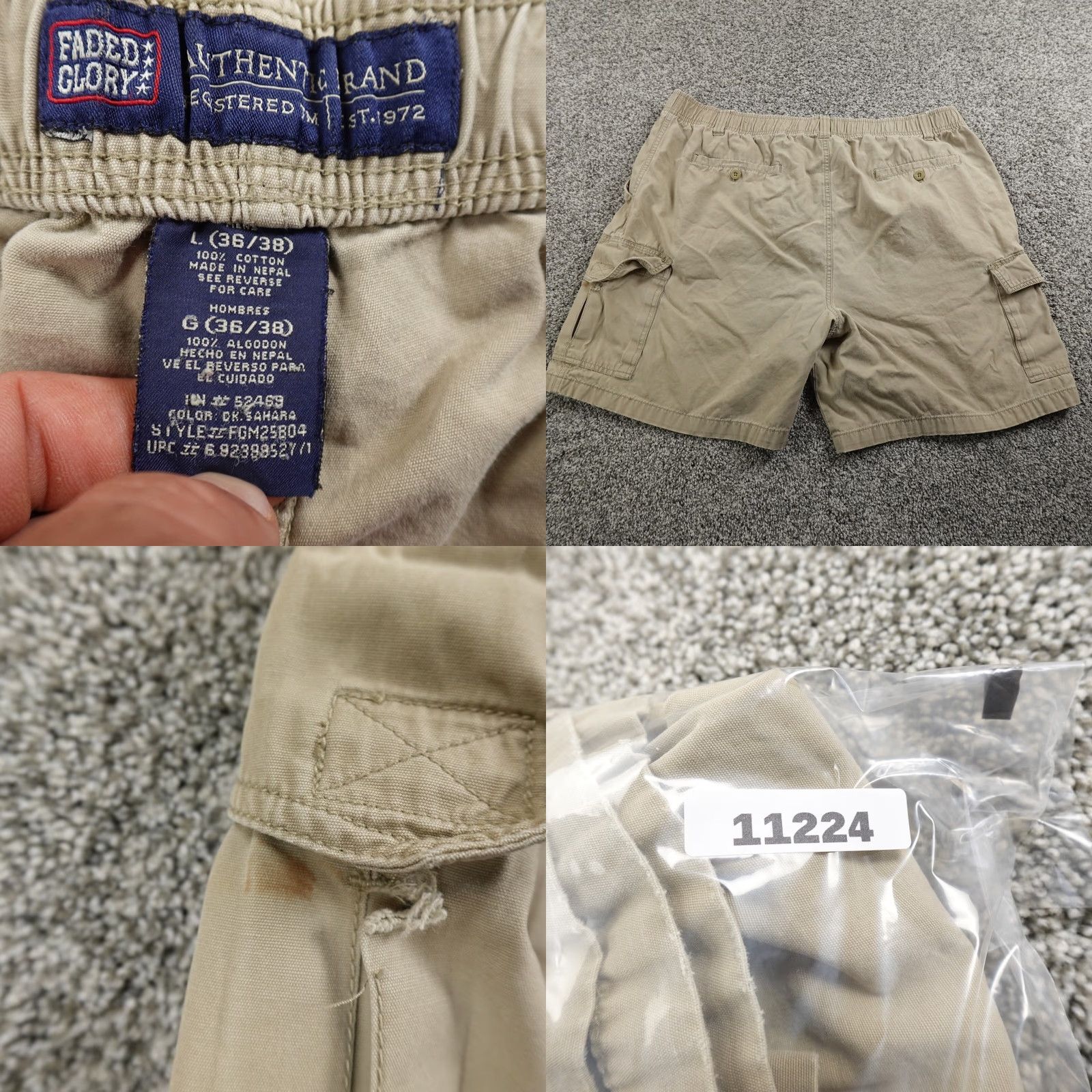 Faded Glory VTG Faded Glory Shorts Mens L Brown Tan Beige Cargo Utility Outdoor Hiking Y2K Size US 33 - 9 Thumbnail
