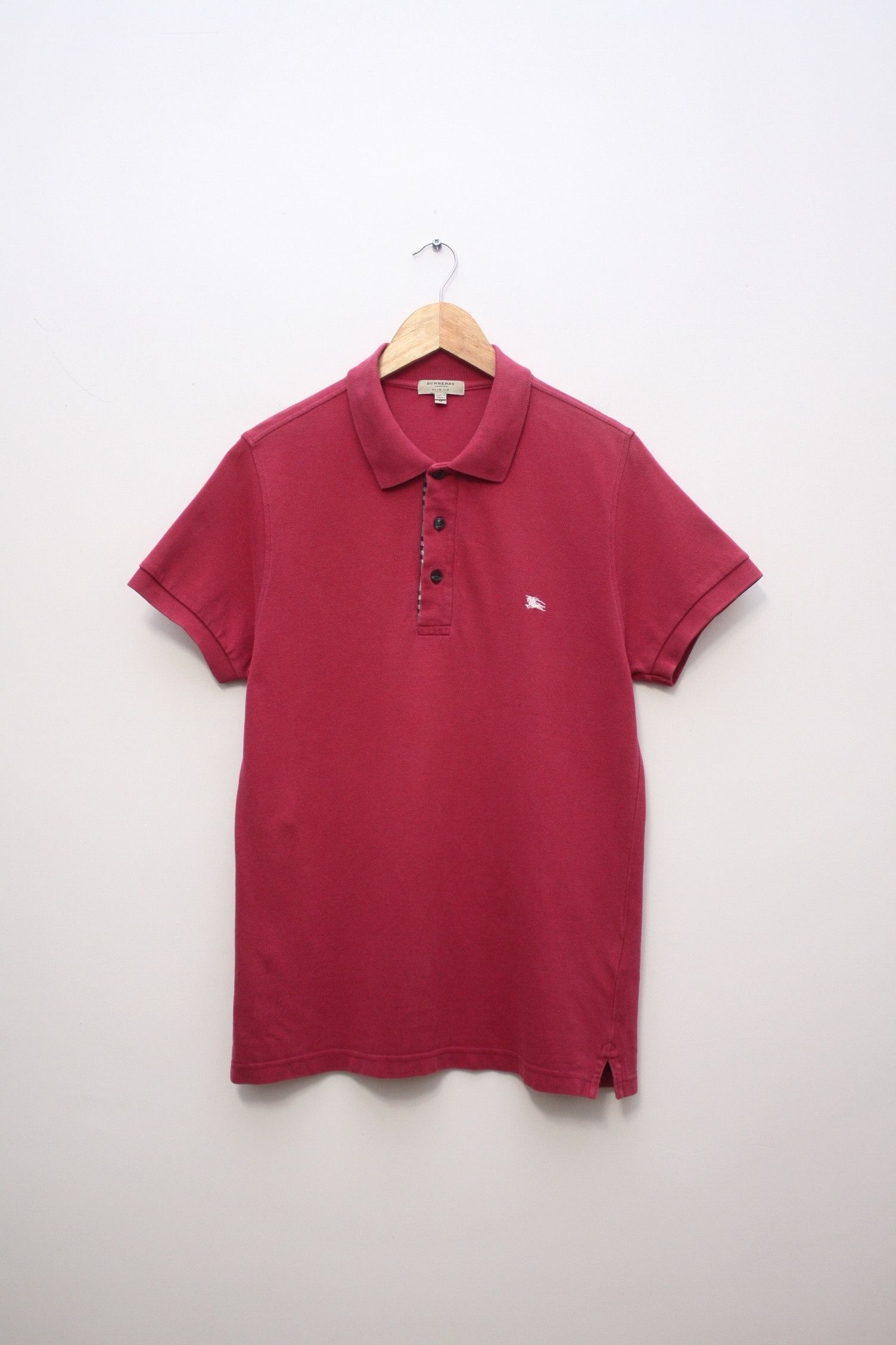 Burberry Burberry Nova Check Crimson Red Polo Men's M Size US M / EU 48-50 / 2 - 2 Thumbnail
