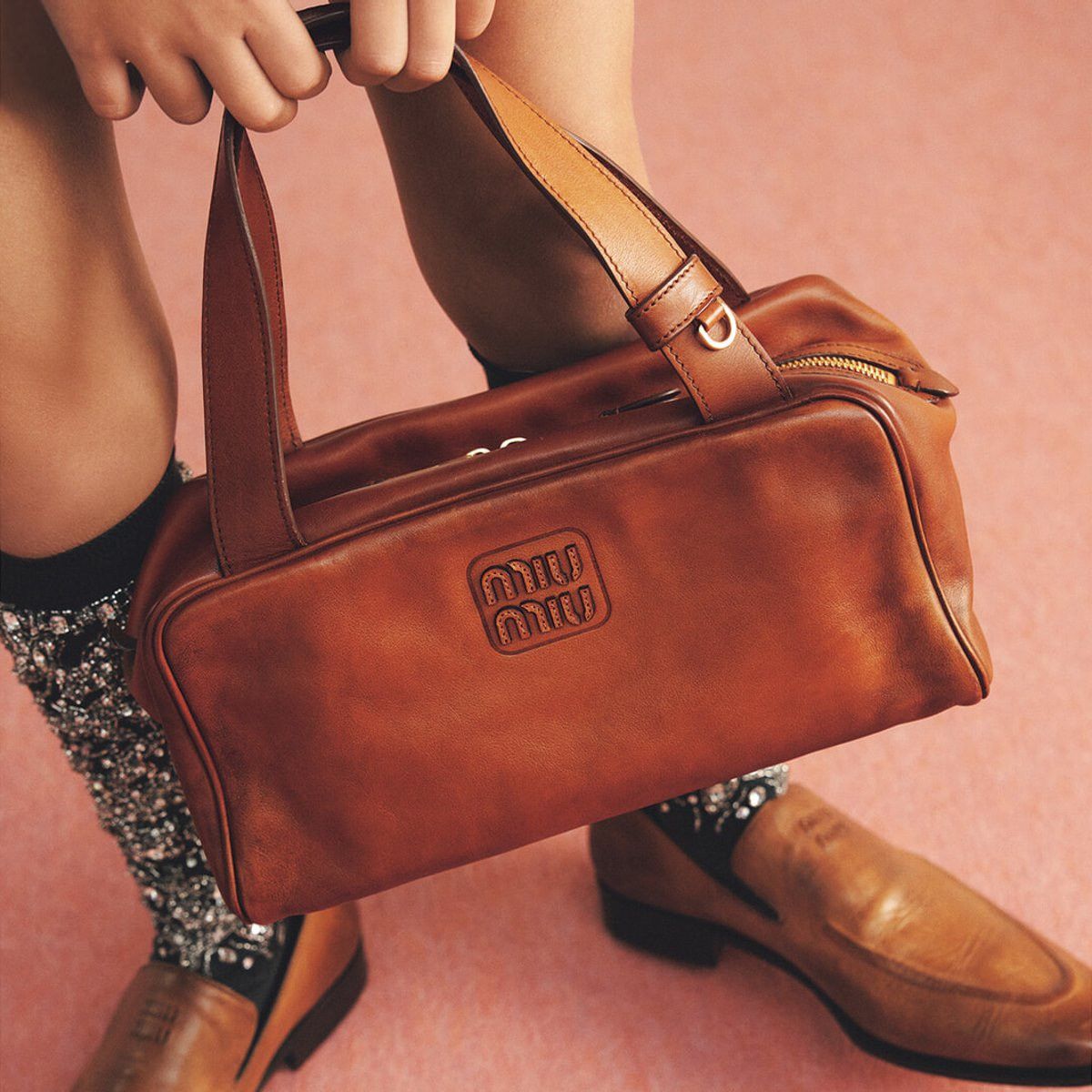 Miu Miu Miu Miu Miu Miu Bowling Small Brown Leather Top Handle Bag Size ONE SIZE - 1 Preview