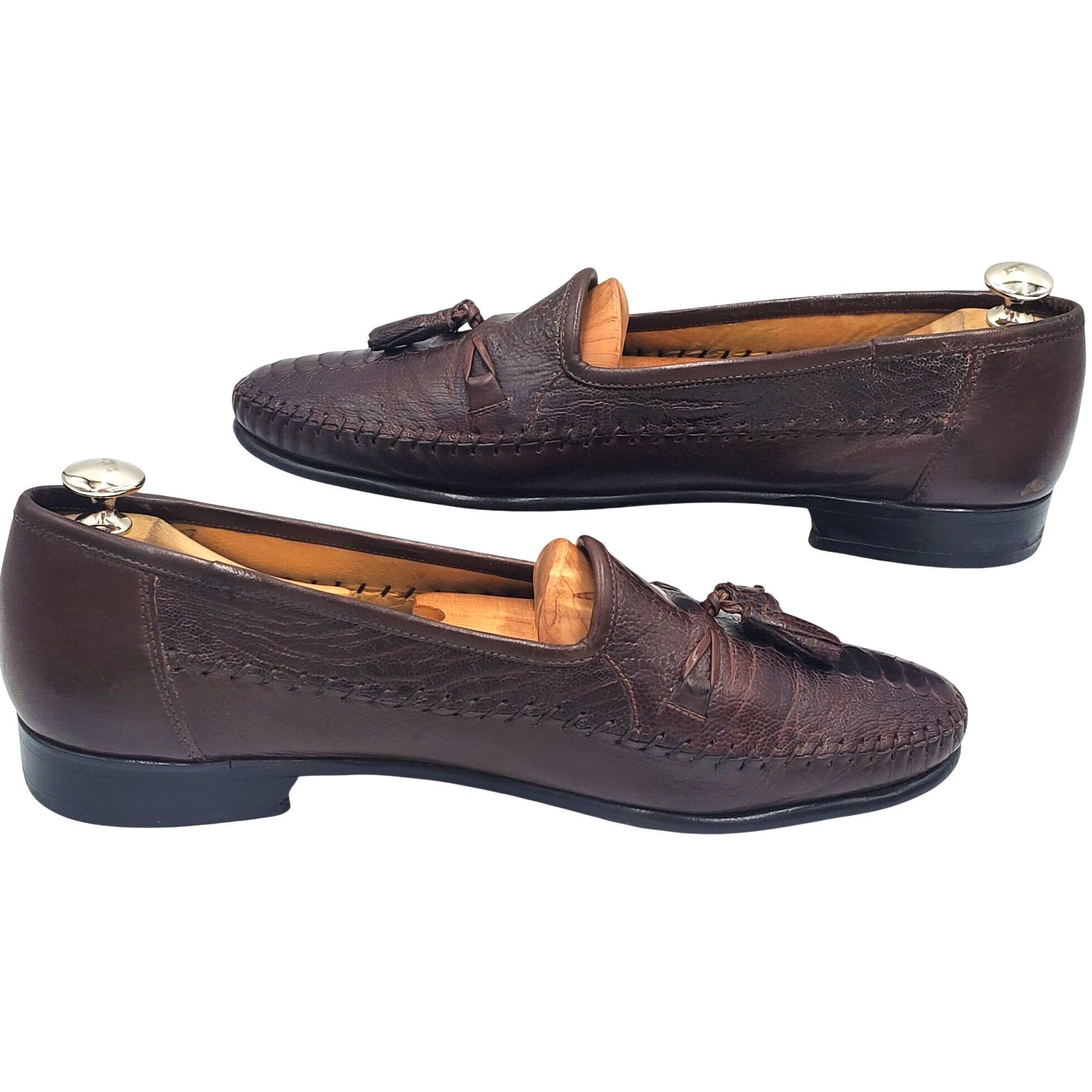 Zelli Italy Zelli Men's size 11 Brown Ostrich Exotic Leather Tasse Size US 11 / EU 44 - 11 Thumbnail