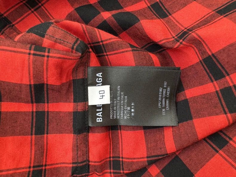 Balenciaga Balenciaga I Love Electronic Music Logo Plaid Shirt Size US XXS / EU 40 - 6 Thumbnail