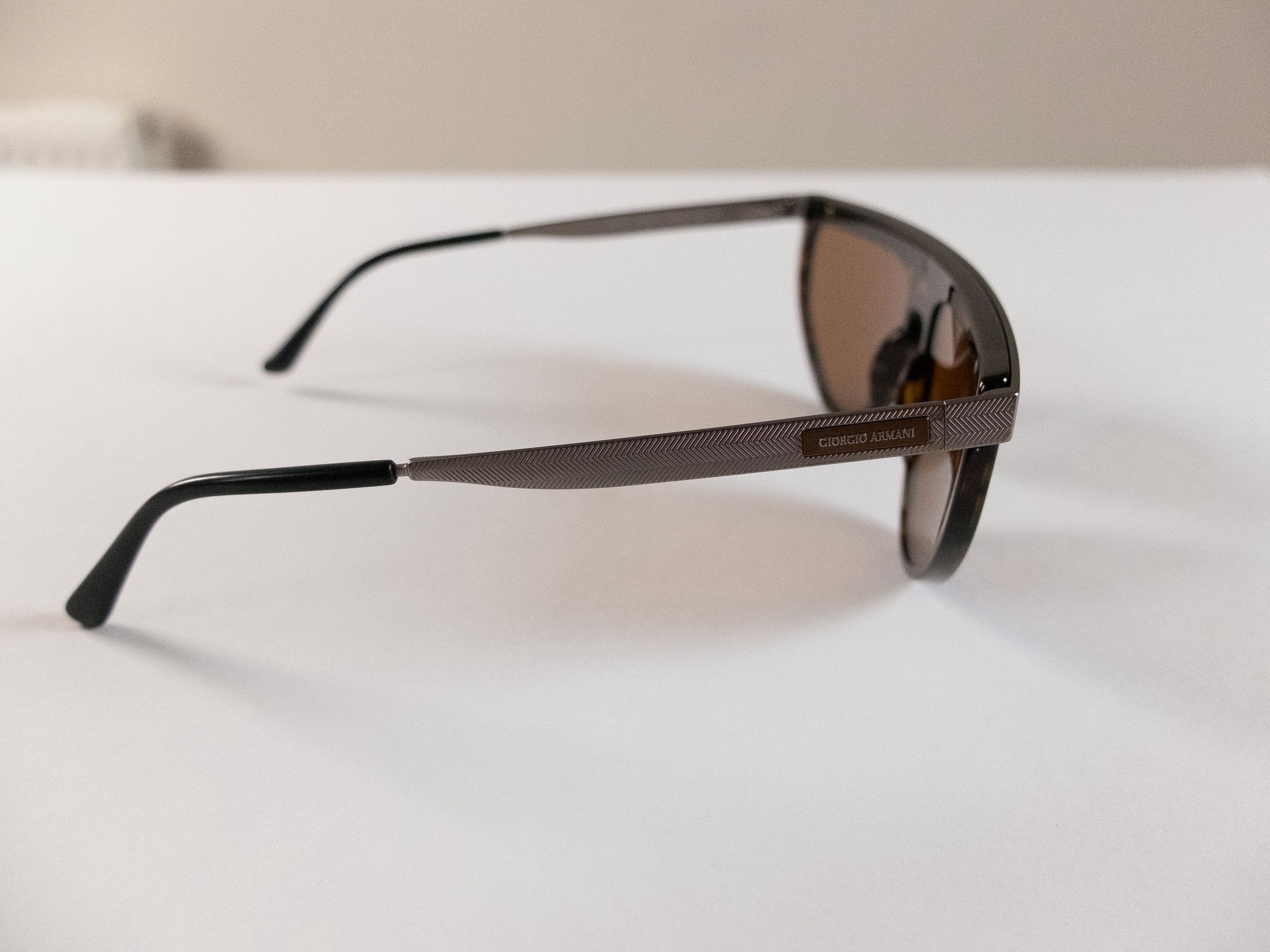 Giorgio Armani GIORGIO ARMANI brown tortoise shell & metallic sunglasses Size ONE SIZE - 5 Thumbnail