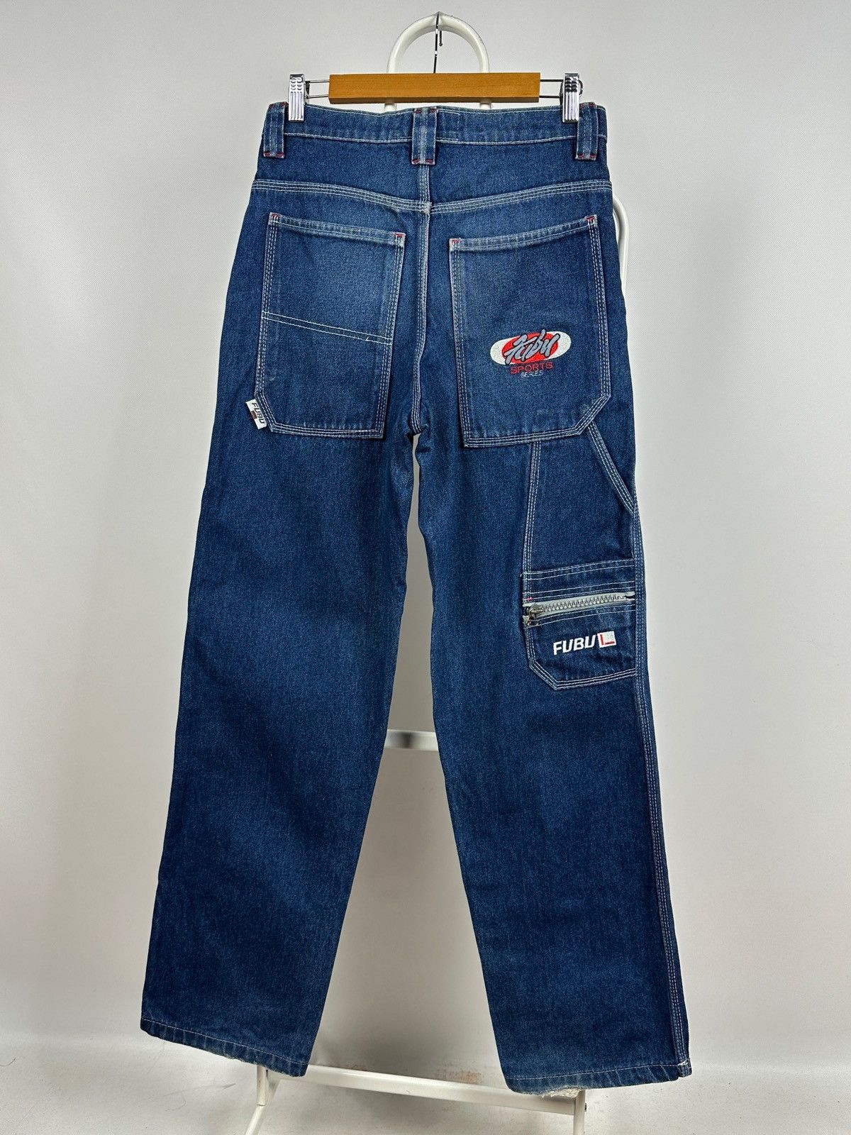 Fubu Vintage Fubu Sports Cargo Baggy Denim Pants Rap Style Size US 28 / EU 44 - 2 Thumbnail