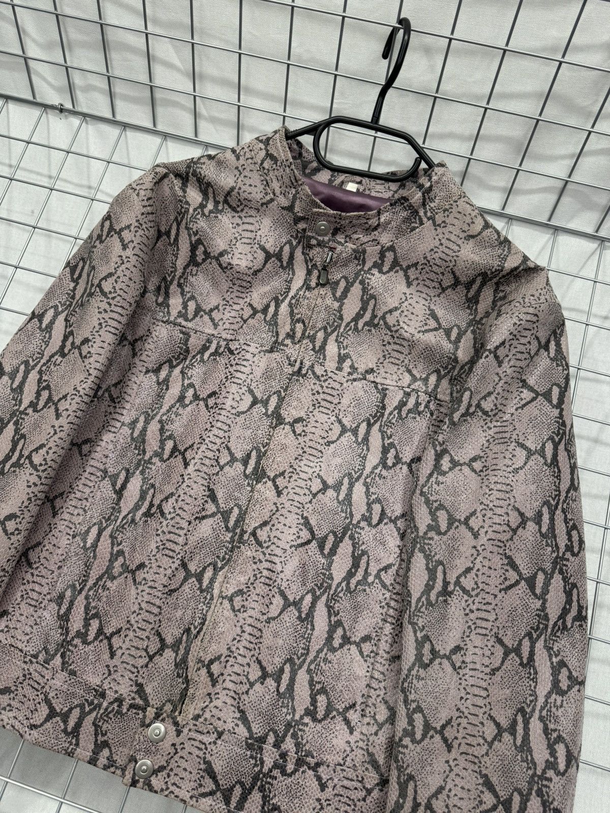 Genuine Leather Vintage Leather Biker Jacket Snake Print Avant Garde Y2K Size L / US 10 / IT 46 - 6 Thumbnail