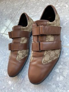 Gucci, Shoes, Gucci Brown Gg Monogram Sneakers With Velcro Straps