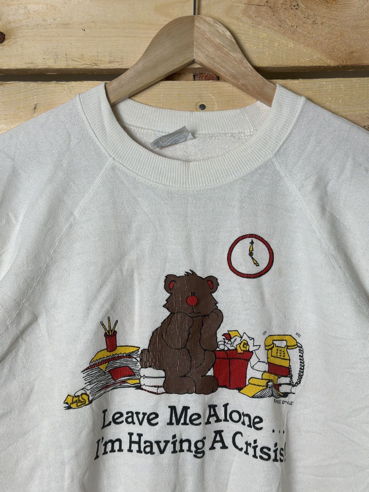 Vintage Vintage Wording Leave Me Alone With Graphic Sweatshirt Size US L / EU 52-54 / 3 - 6 Thumbnail