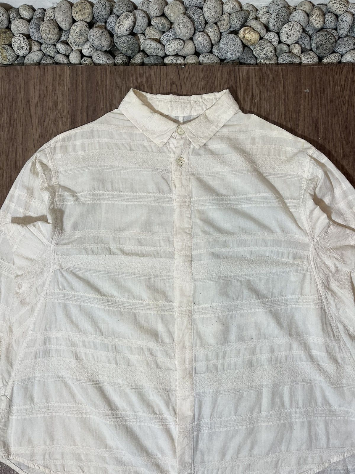 Issey Miyake Plantation by Issey Miyake White Pleated Shirt Size US L / EU 52-54 / 3 - 3 Thumbnail