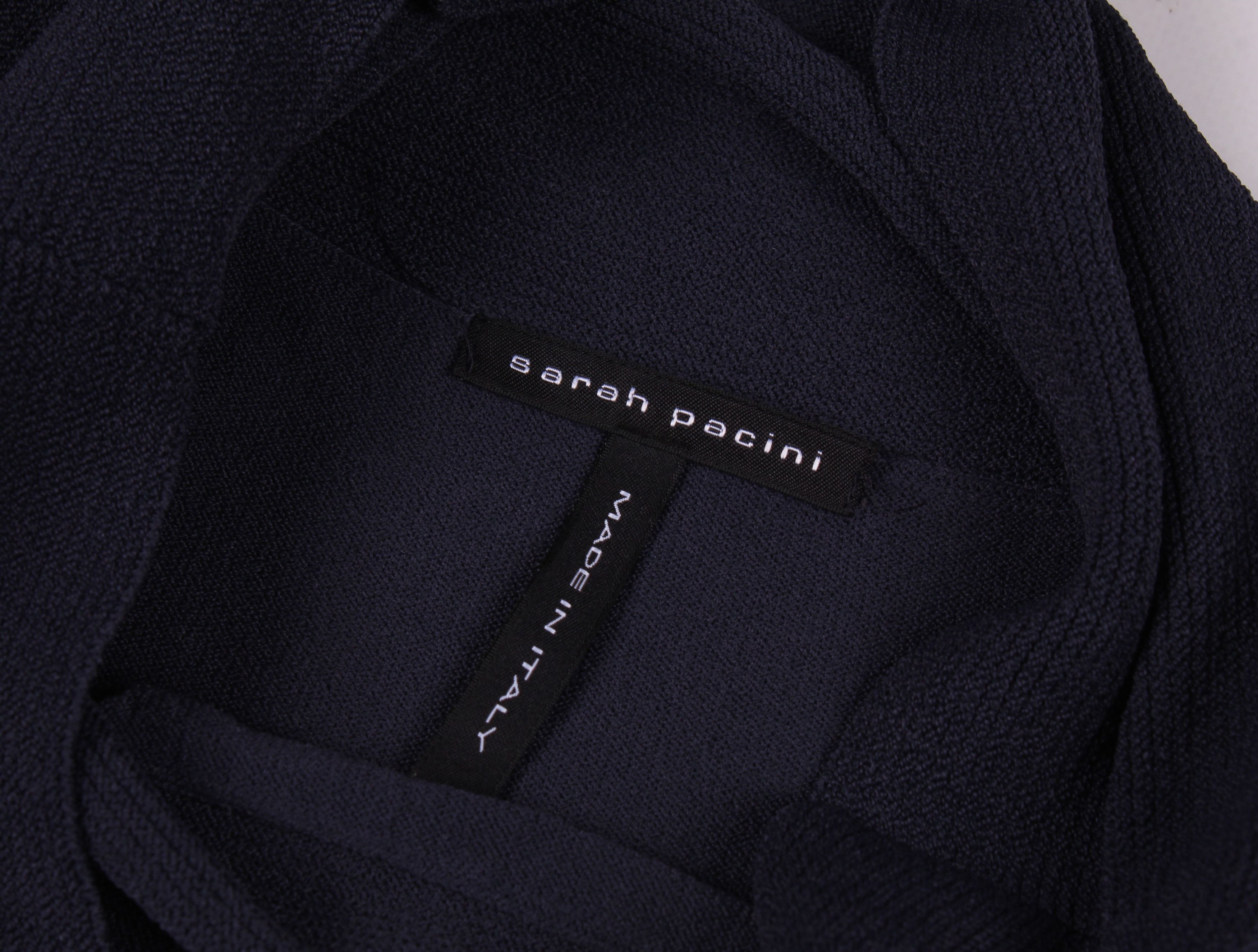 Sarah Pacini Sarah Pacini Draped Shift Navy Dress Size S / US 4 / IT 40 - 6 Thumbnail