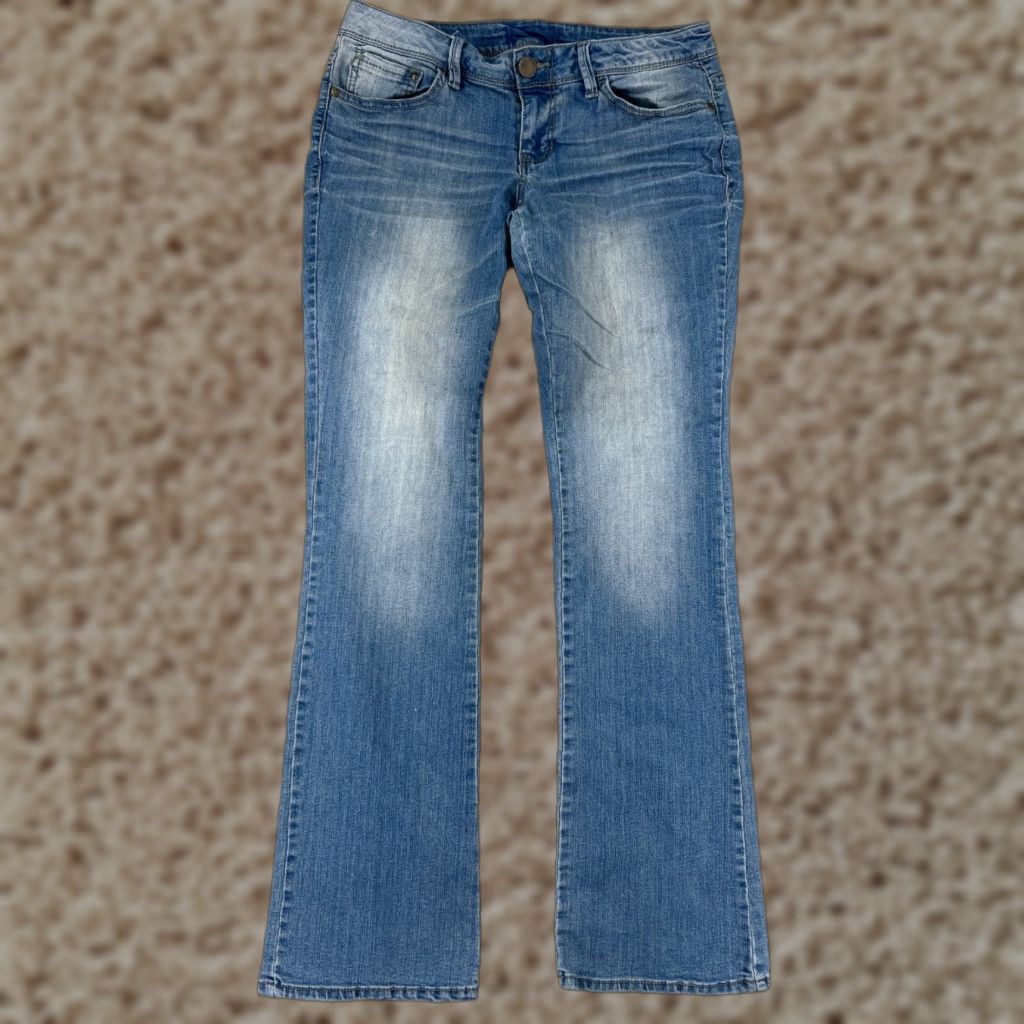 Route 66 Route 66 Jeans Womens Bootcut Denim Blue 6 Low Rise 5-Pocket Distressed Stretch Cotton Blend Modern Retro American Womens Jeans Size 28" / US 6 / IT 42 - 1 Thumbnail