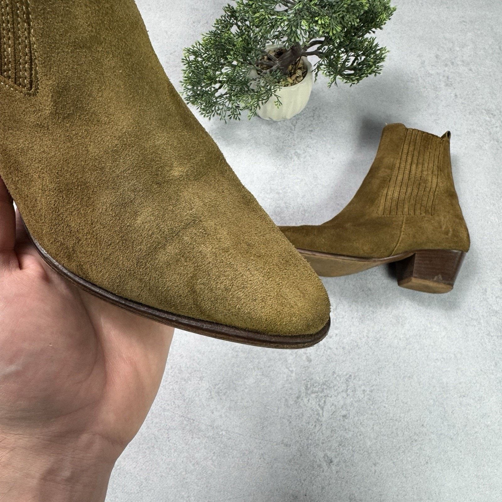 Sandro Sandro Women Western Boots Suede Brown Size 37 US 7 Size US 7 / IT 37 - 5 Thumbnail