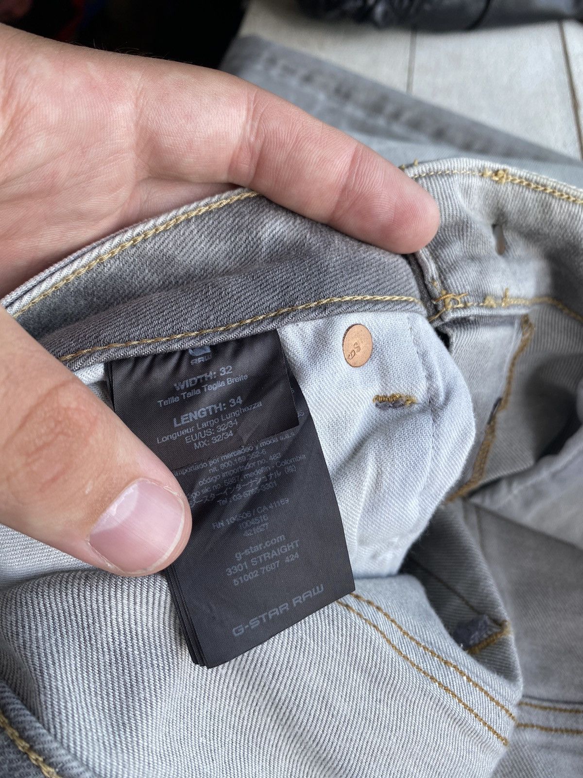 G-Star 🔗G Star Raw Gray Opium Punk 3301 Straight Jeans Relaxed Size US 32 / EU 48 - 7 Thumbnail
