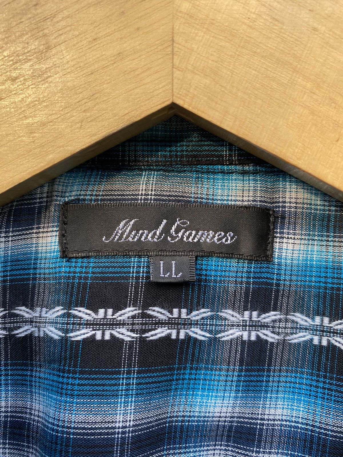 Mind Games Mind Games Vintage Mad Season Blue Plaid Short Sleeve Shirt Size US XL / EU 56 / 4 - 7 Thumbnail