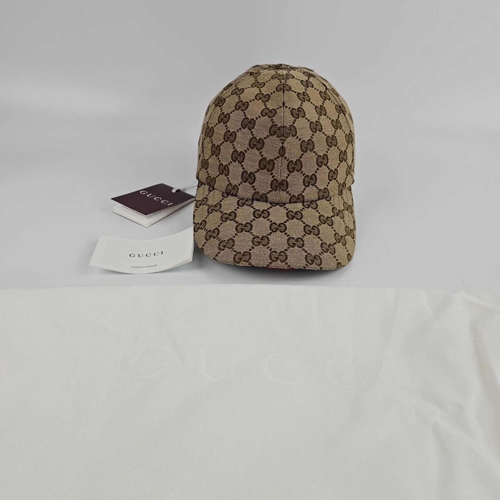 Gucci GUCCI Camel & Dk Brown GG Canvas Baseball Hat New Auth Size ONE SIZE - 5 Thumbnail