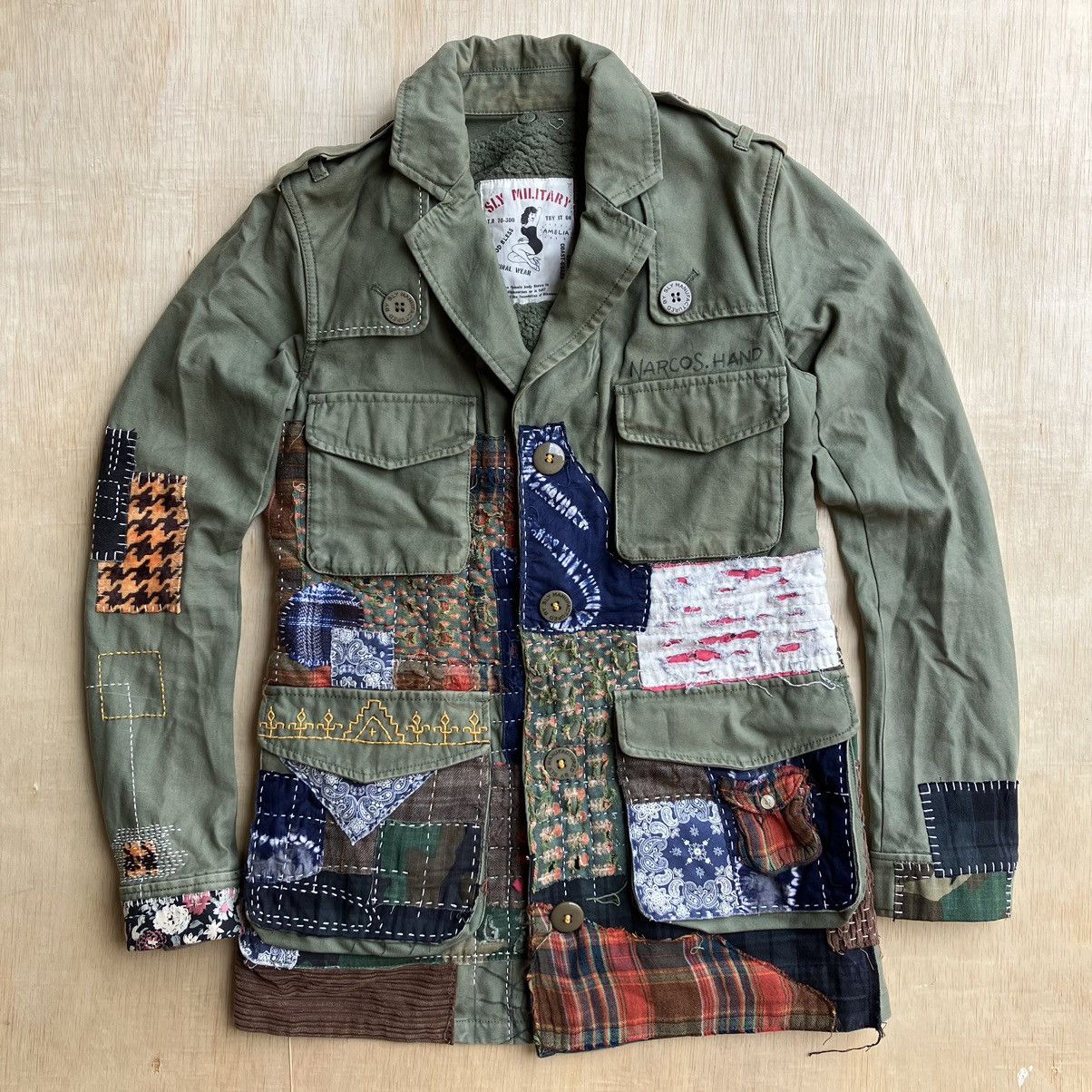 Vintage SLY MILITARY PARKA PATCH WORK Size S / US 4 / IT 40 - 1 Thumbnail