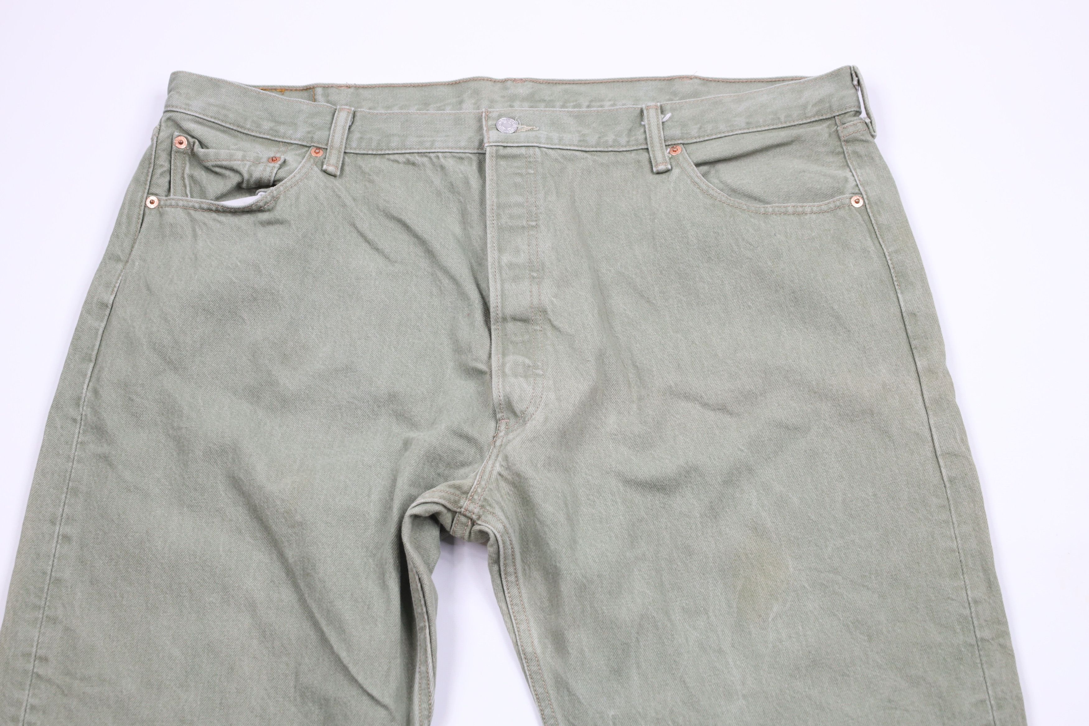 Levi's × Vintage Vintage Y2K Levis 501xx Original Fit Button Fly Jeans Green Size US 44 / EU 60 - 2 Thumbnail