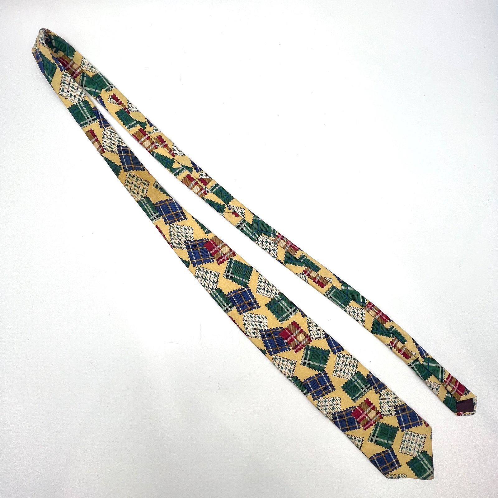 Lands' End × Vintage Vintage 90s Lands' End Silk Tie Plaid Swatches Size ONE SIZE - 2 Thumbnail